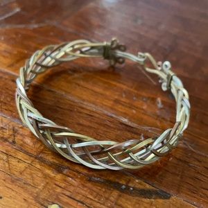 Tri metal woven bracelet